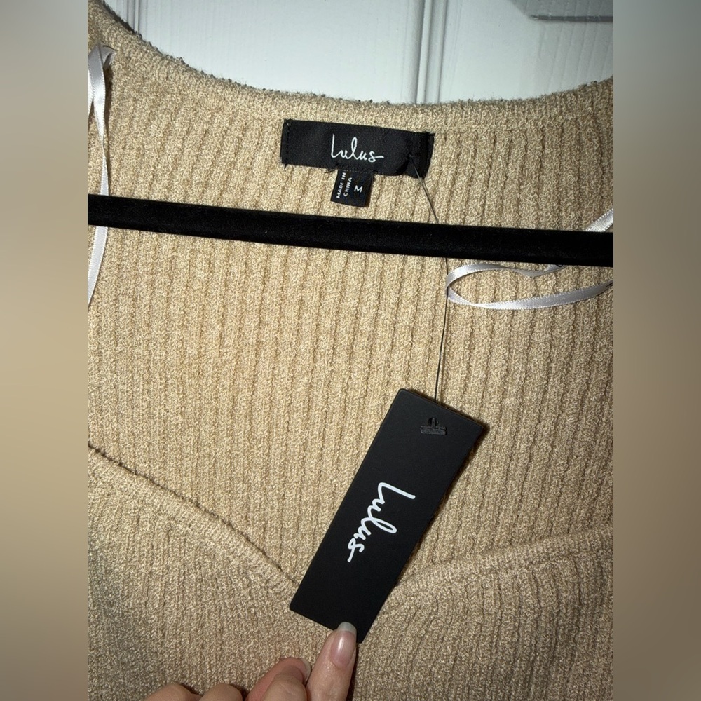 Lulu's Beige Ribbed Knit Dress - Picture 8 of 9